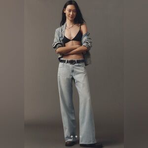 NWT Anthropologie Nordstrom Ag Adriano Goldschmied Adria Low-Rise Wide-Leg Jeans